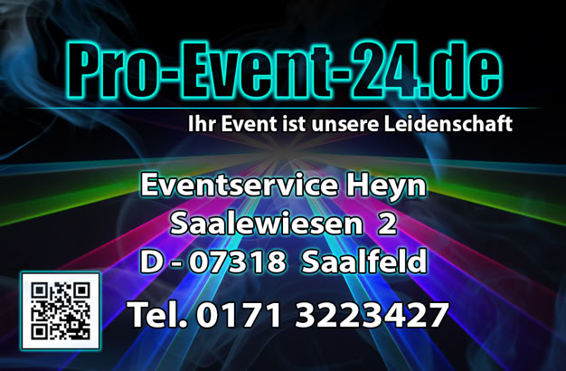 Pro-Event-24 Ihr professioneller Partner für Ihr Event – Eventplanung, Hochzeiten, Familienfeiern, Jubiläen, Geburtstage, Firmenfeiern, Ambientebeleuchtung, Architekturbeleuchtung, Fassadenbeleuchtung, Fassadenfeuerwerke, Musikfeuerwerke, Lasershows, Moderation, Promotion, Beschallungen, Luftaufnahmen, Luft- Videos, Mobildiscothek